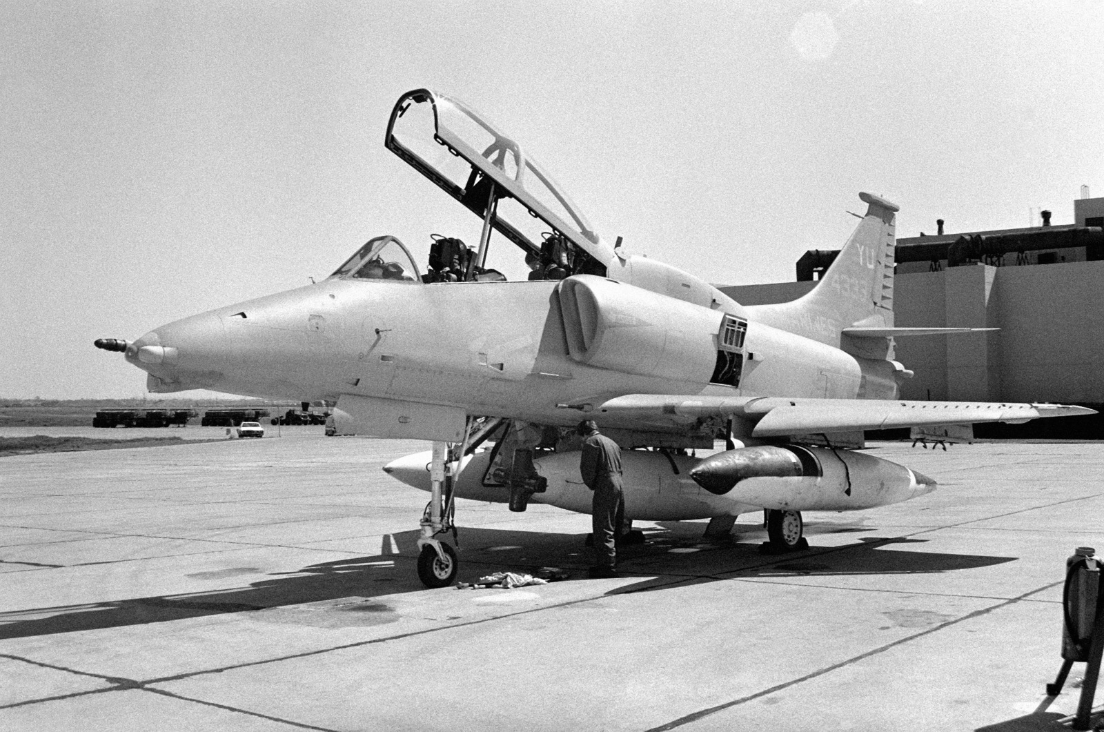 A Left Front View Of An Oa 4m Skyhawk Ii Aircraft Parked On The Flight Line The Aircraft Is Equipped With A Tanker Package U S National Archives Public Domain Image