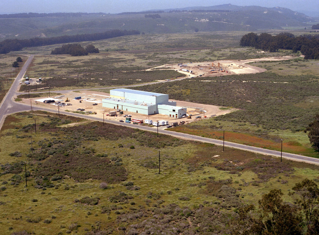 An aerial view of the missile maintenance facility construction site ...