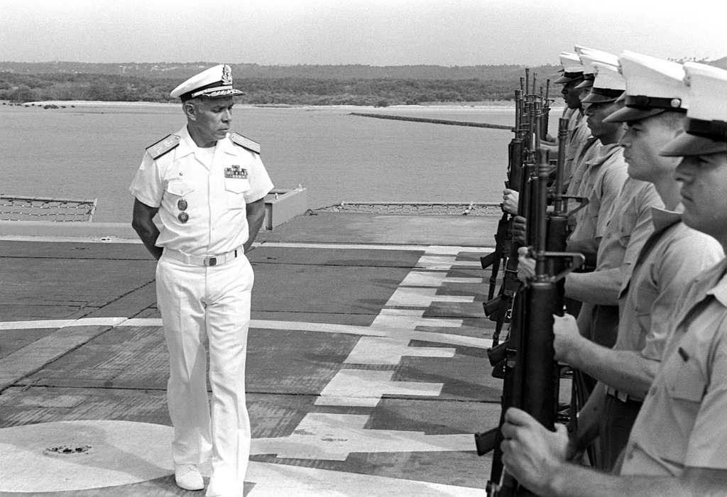 VADM Brigido Of The Brazilian Navy, Inspects The U.S. Marine Detachment ...