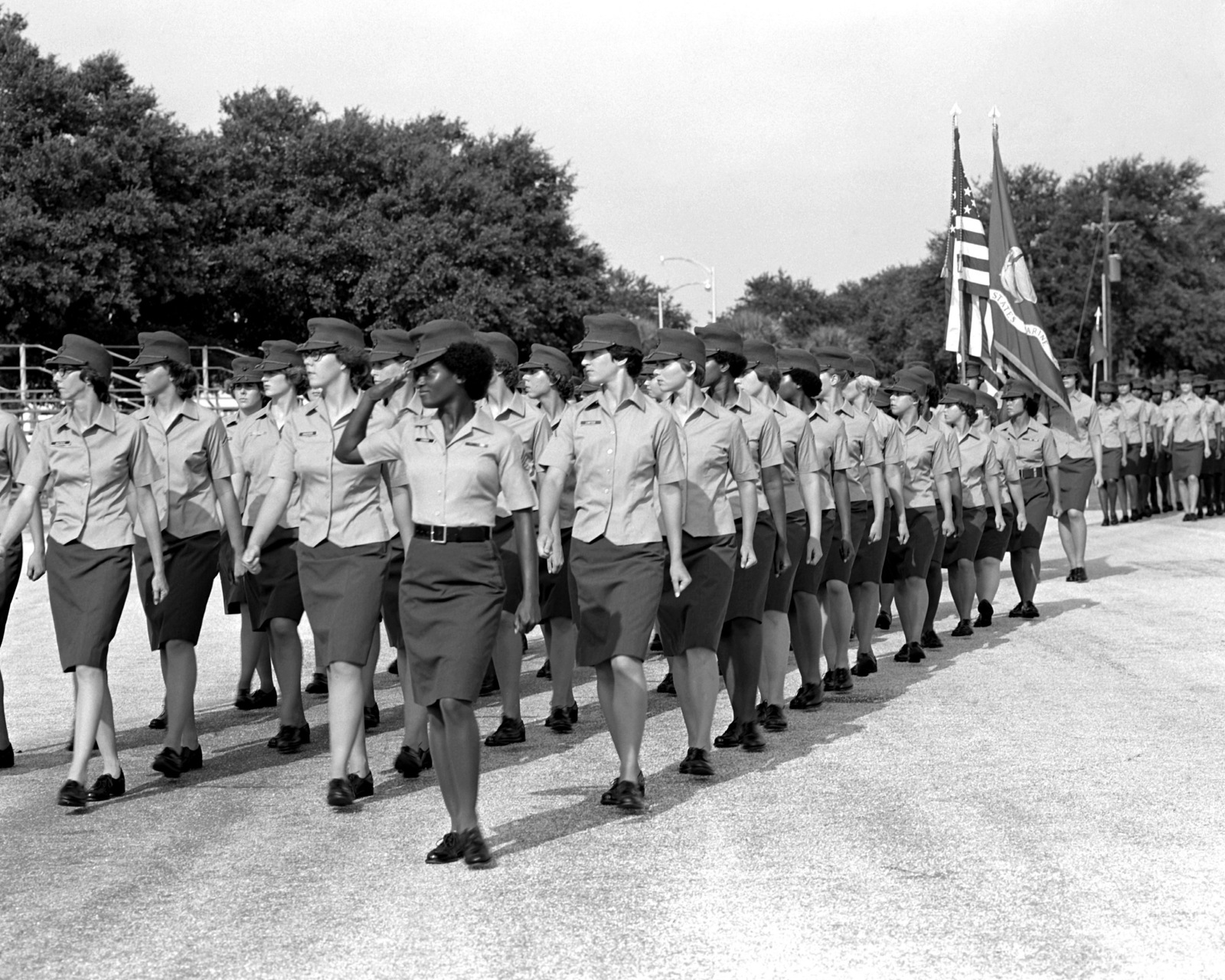 Women Marine recruits of Series 8 pass in review during their ...