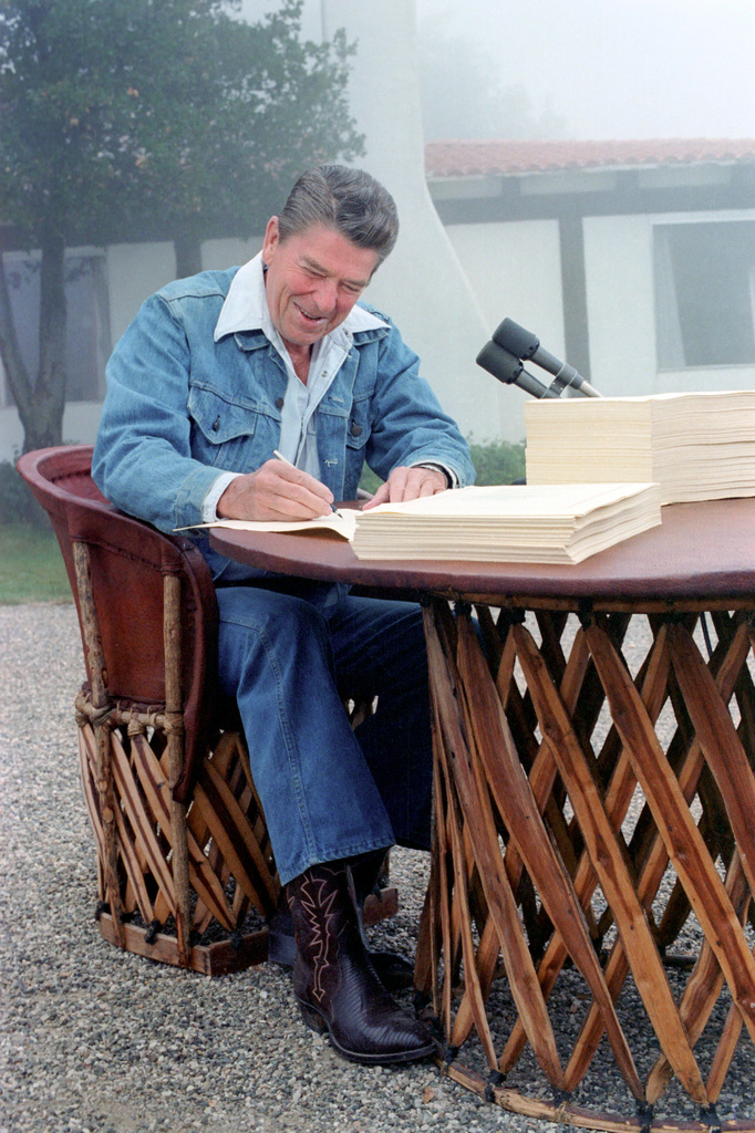 President Ronald Reagan Signs The 1981 Economic Recovery Tax Act And Omnibus Budget 2976