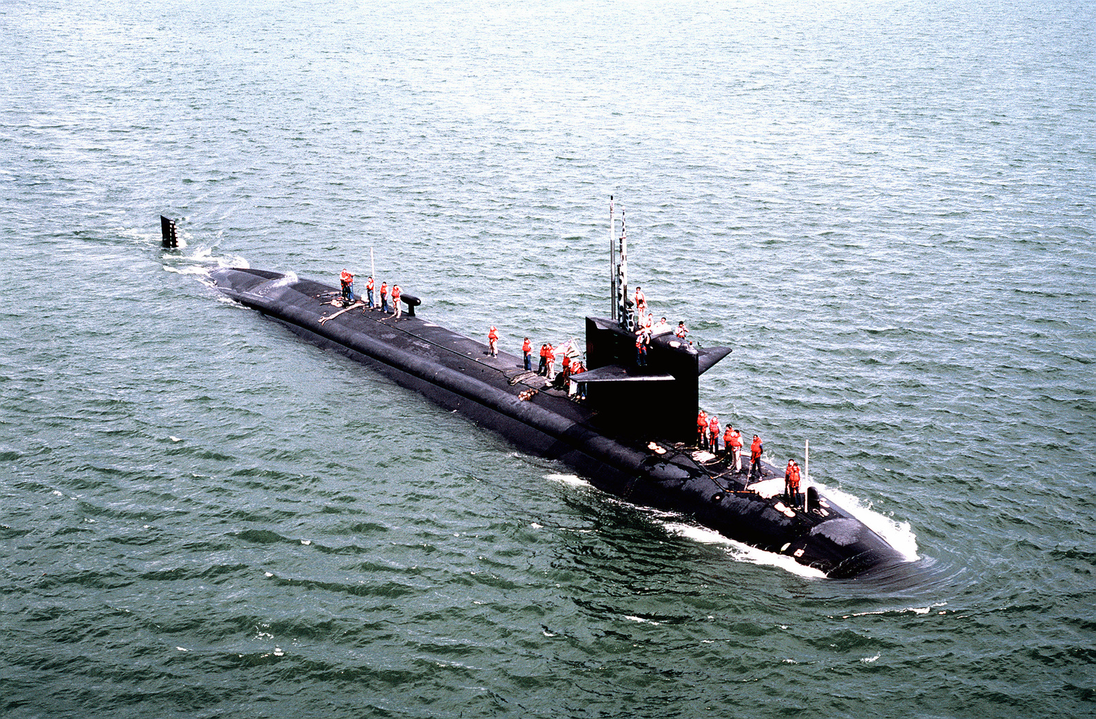 A Port Bow View Of The Nuclear-powered Attack Submarine Uss Haddock 