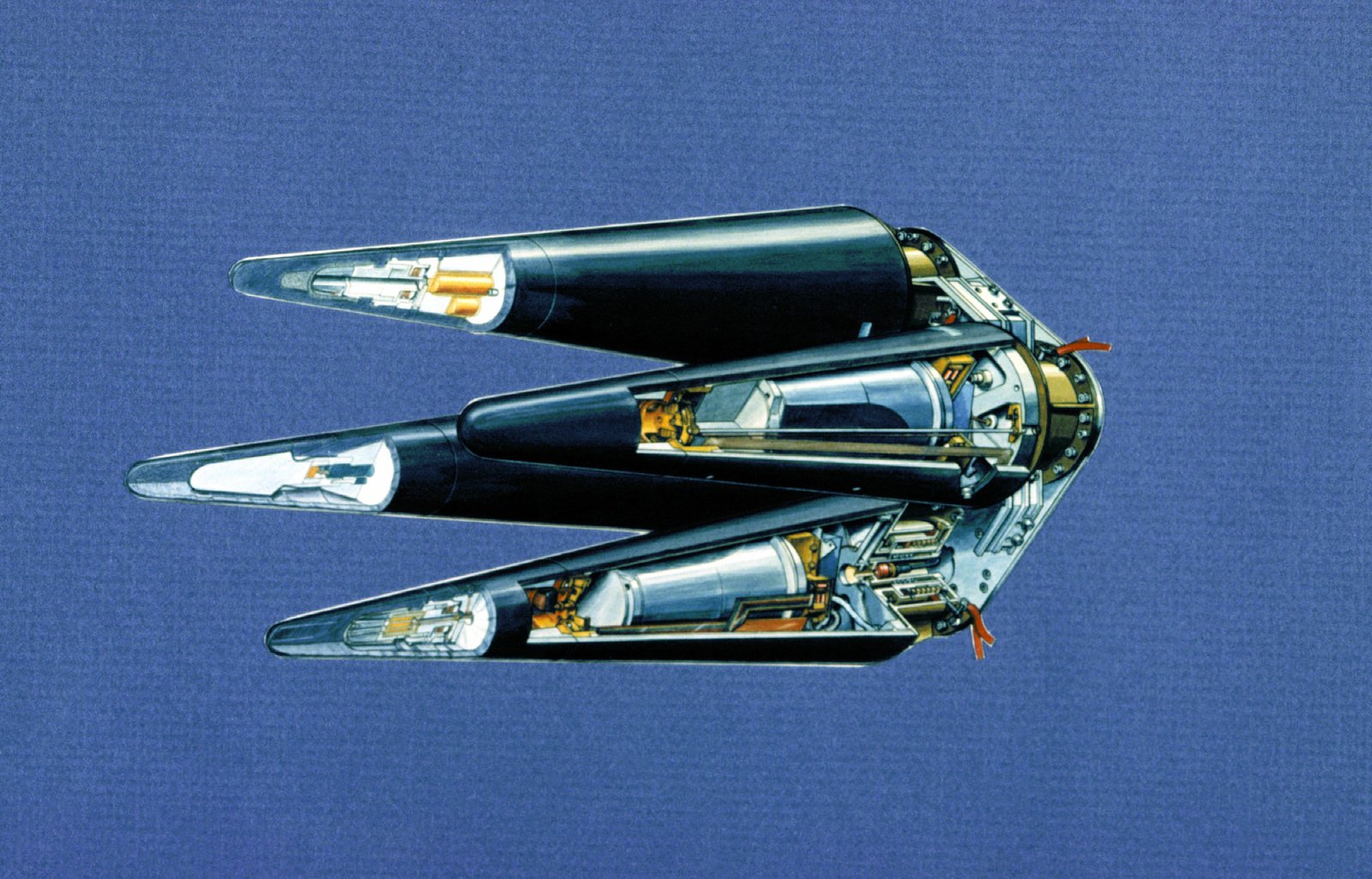 Cutaway drawing of a multiple independentlytargetable reentry vehicle