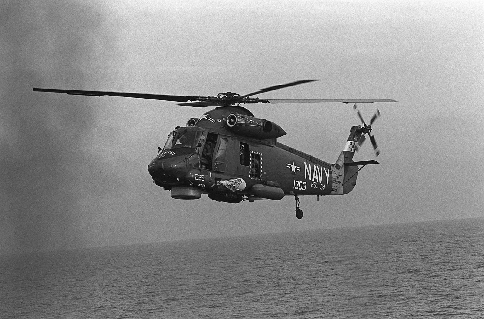 A left side view of an SH-2F Seasprite helicopter from Helicopter ...