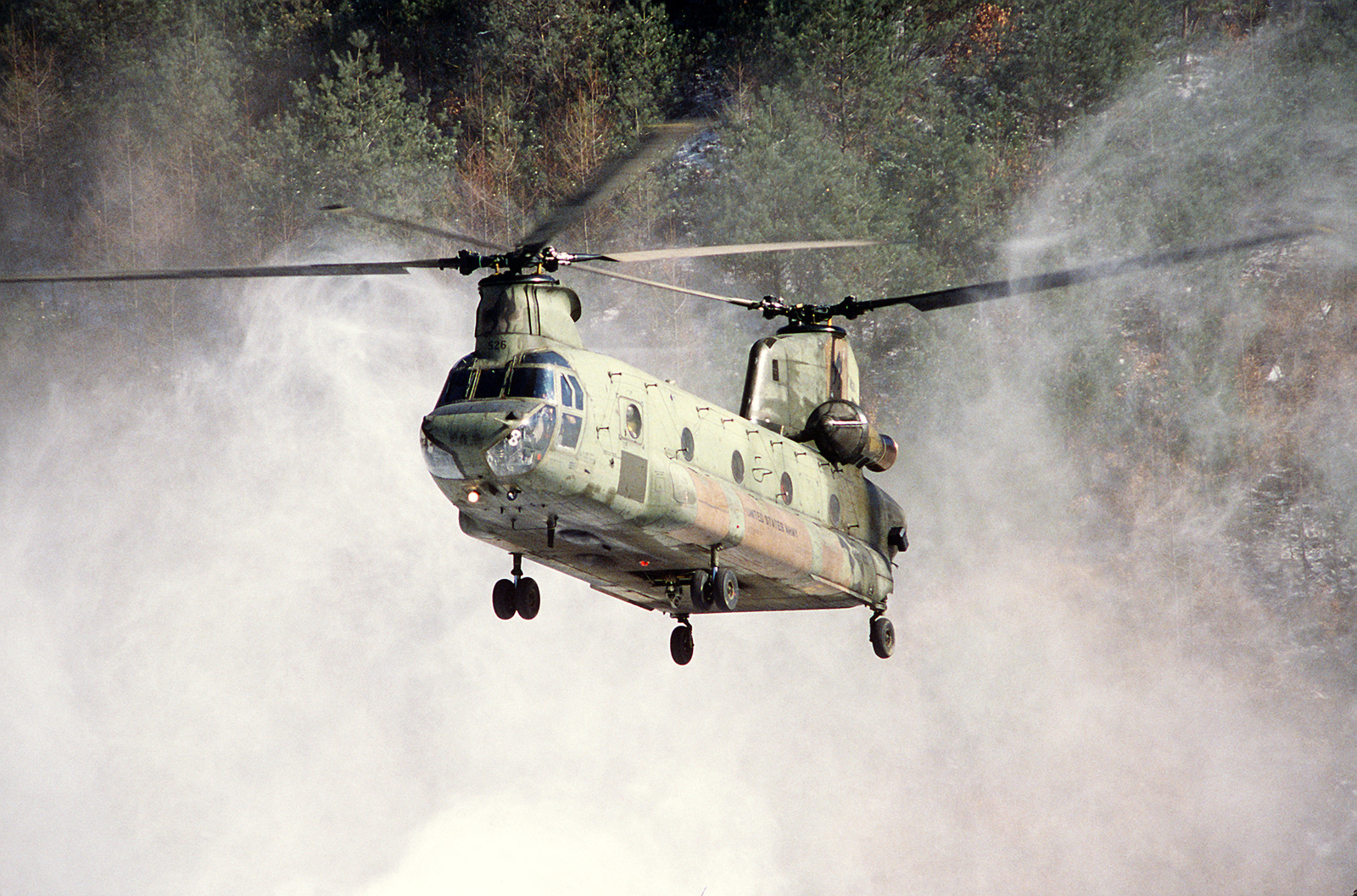 An Air-to-air View Of A U.S. Army CH-47 Chinook Helicopter Delivering ...