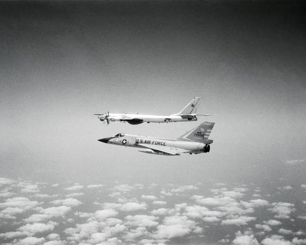 Left Side View Of An F-106A Delta Dart Aircraft Intercepting A Soviet ...