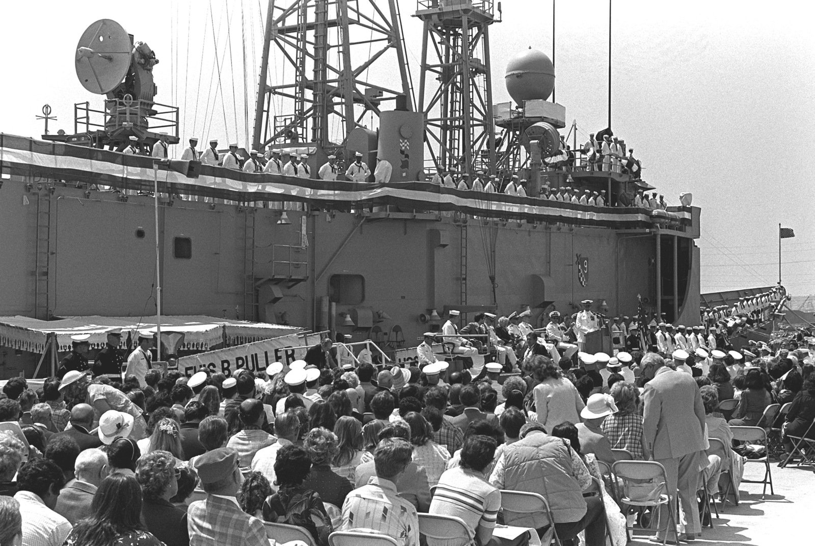 A View Of The Crowd Attending The Commissioning Ceremony For The Guided ...