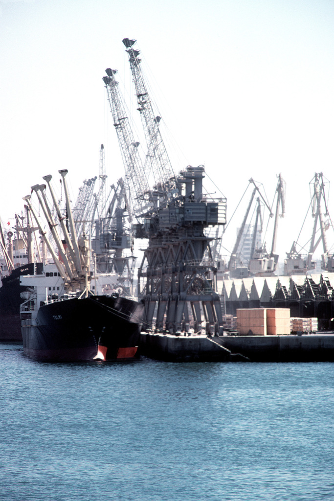 A view of the cranes on the waterfront - NARA & DVIDS Public Domain ...