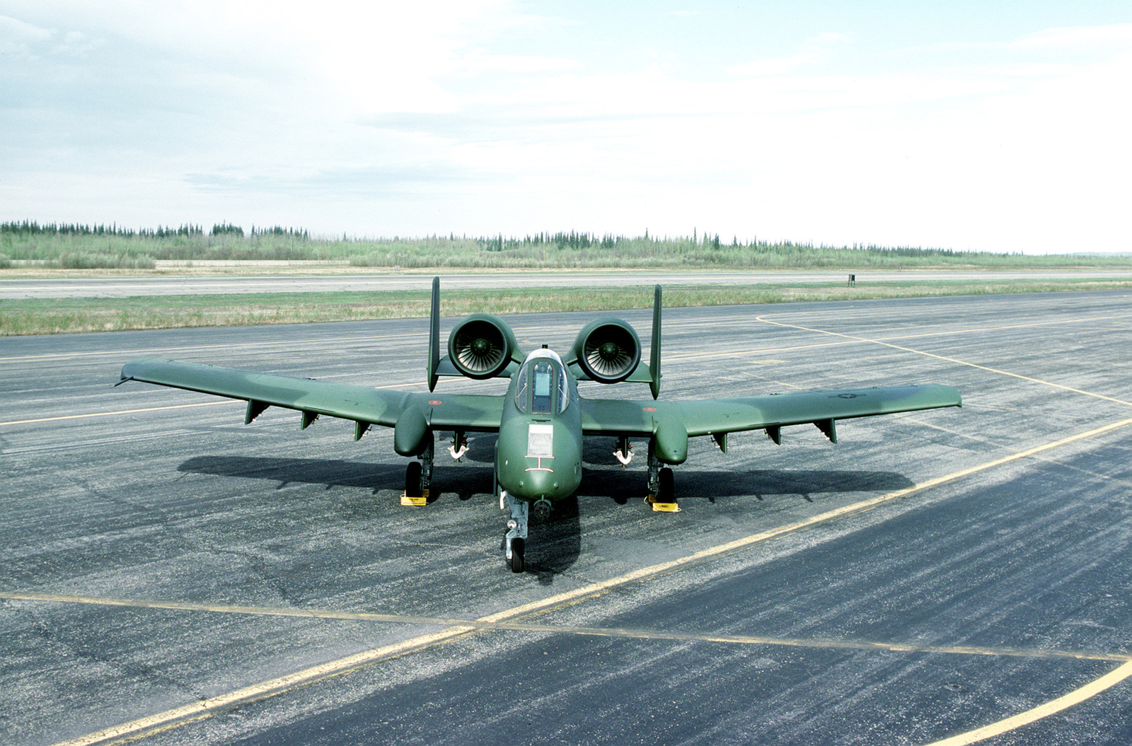 Front View Of A Parked A-10 Thunderbolt II Aircraft During A Training ...