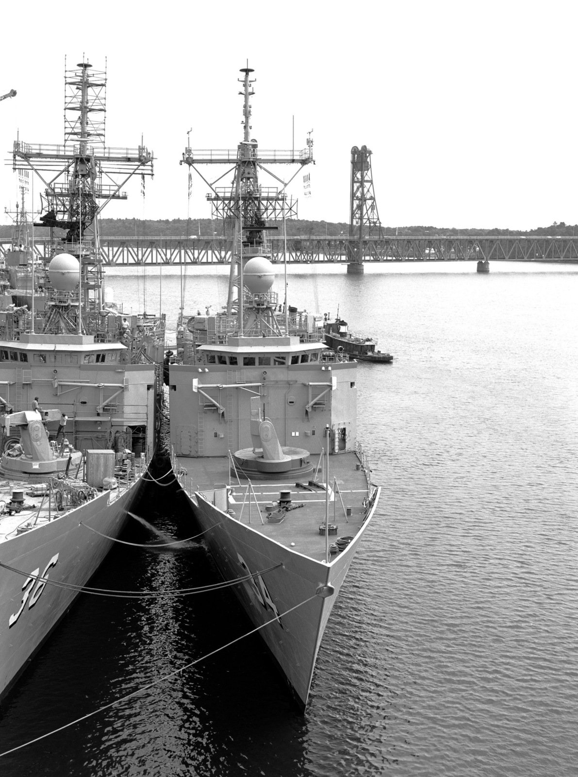 An Elevated Bow View Of Two Oliver Hazard Perry Class Guided Missile Frigates Under Construction