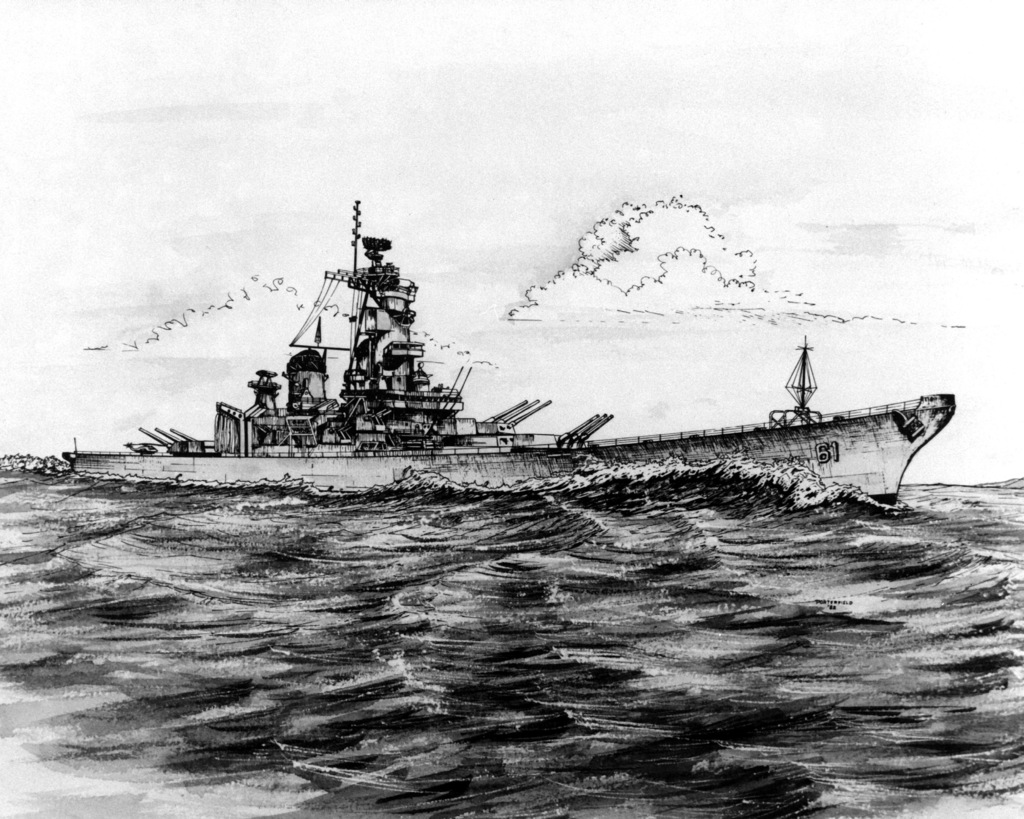 Artist's concept of the battleship USS IOWA (BB-61) - NARA & DVIDS ...