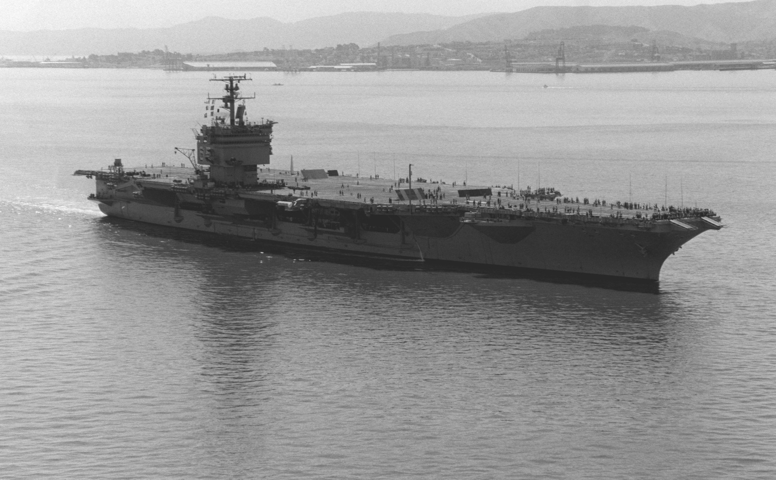 Aerial Starboard Bow View Of The Nuclear Powered Aircraft Carrier Uss Enterprise Cvn 65 9411