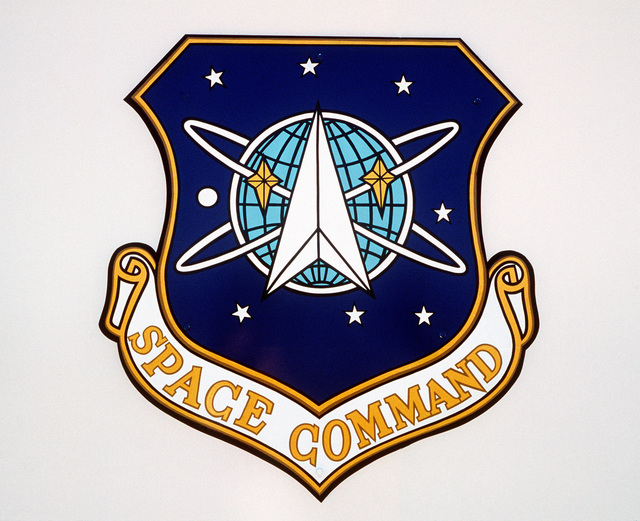 The insignia of the Space Command as displayed on the new headquarters ...