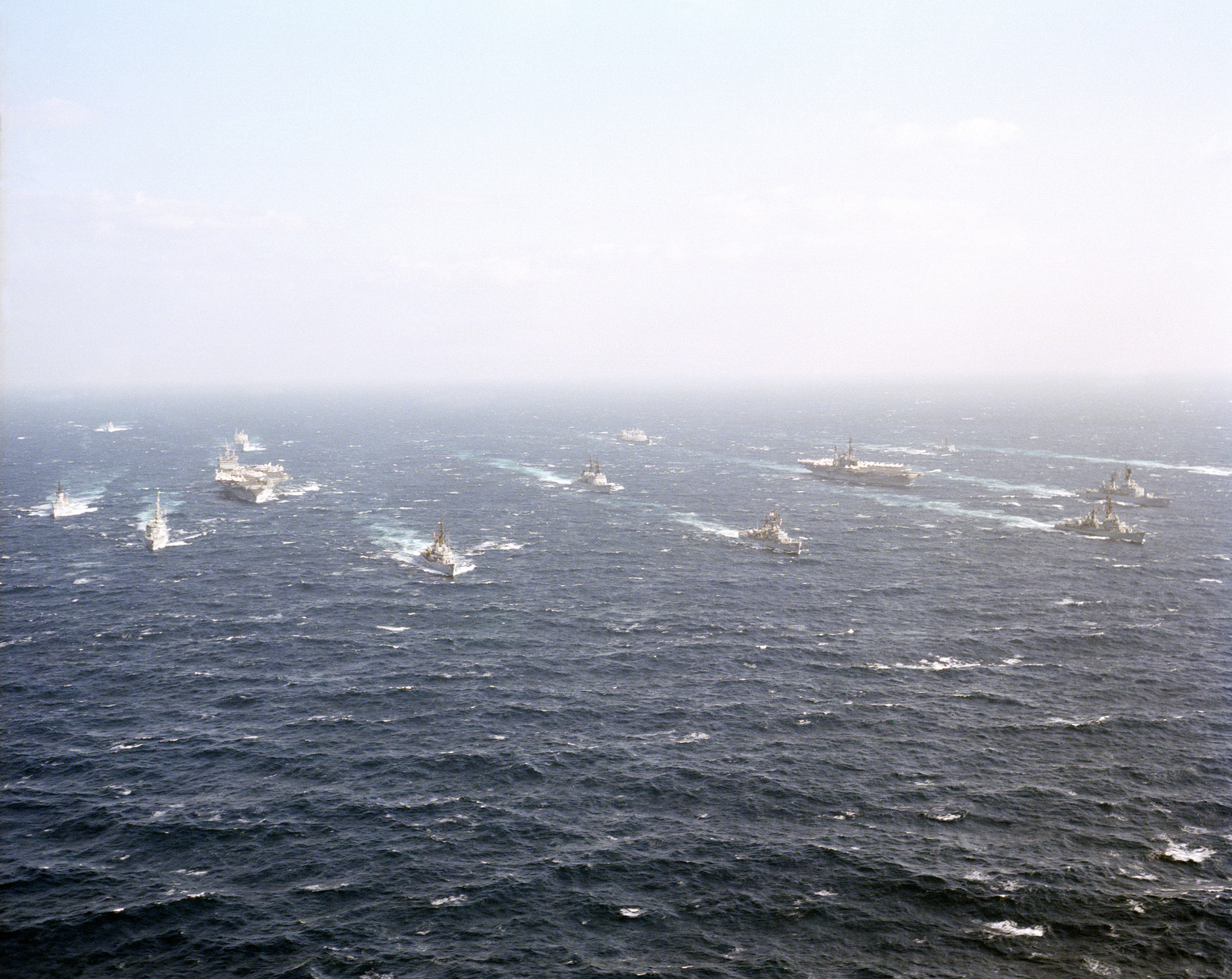 An Aerial Starboard Bow View Of The Nuclear Powered Aircraft Carrier Uss Enterprise Cvn 65 1760