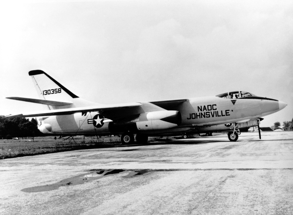 A Right Side View Of A Parked Douglas A3D-1P Skywarrior Aircraft - NARA ...