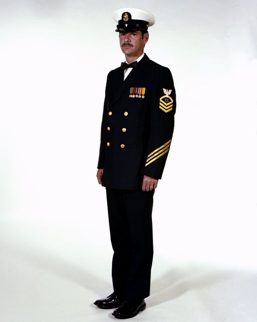 Uniform: Dinner dress blue, male Navy chief petty officers - NARA ...