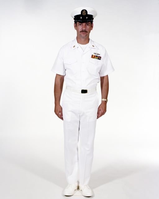 Uniform: Summer white, male Navy chief petty officers - PICRYL Public ...