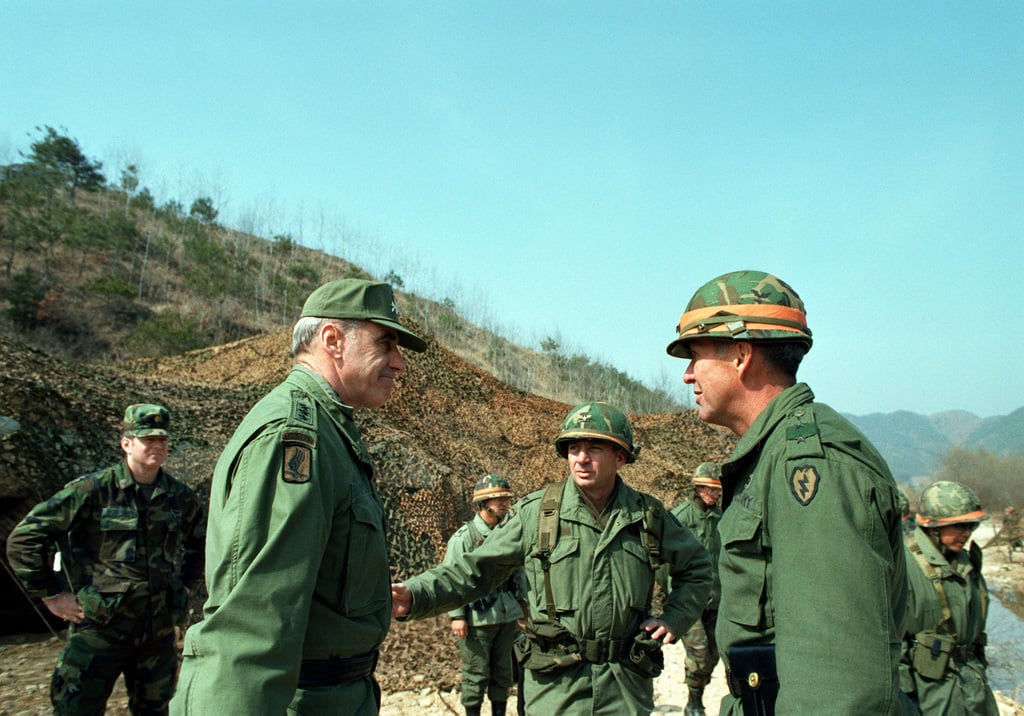 Lieutenant General Alexander M. Weyand (left), Commander, IX Corps ...