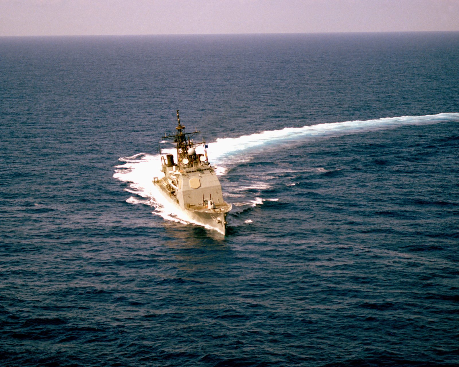 A Starboard Bow View Of The Aegis Guided Missile Cruiser Uss