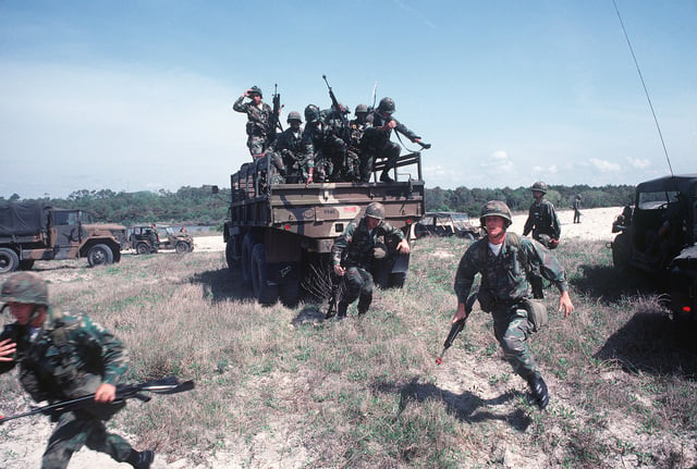 Marines armed with an M16A1 rifles from Company K,1ST Platoon, 8th ...