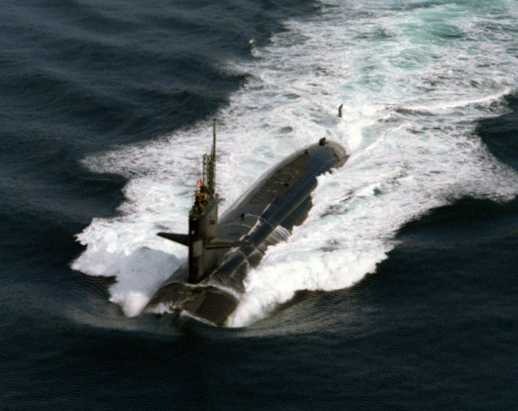 An Aerial Port Bow View Of A Sturgeon Class Nuclear-powered Attack 