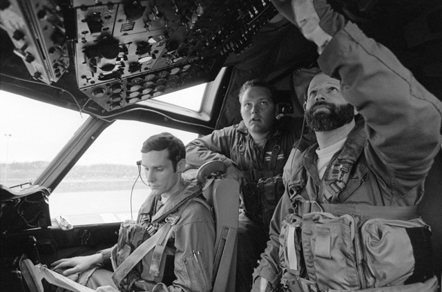 Crewman Prepare For Takeoff In The Cockpit Of A Patrol Squadron 69 Vp 69 P 3 Orion Aircraft 5342