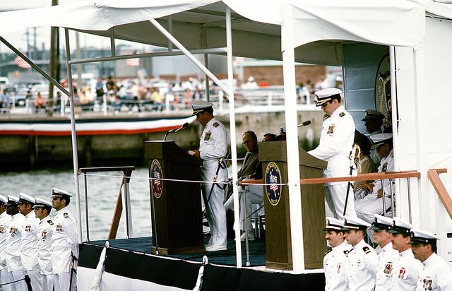 CAPT Kenneth R. Karr, left, commanding officer, and CDR Donald G ...