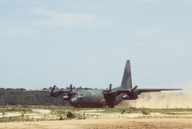 an-air-force-c-130e-hercules-aircraft-prepares-to-take-off-during-exercise-wounded-eagle-83