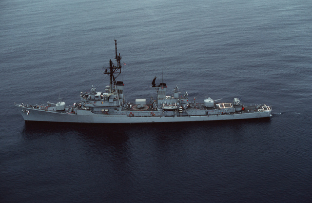 A Port Beam View Of The Guided Missile Destroyer USS HENRY B. WILSON ...