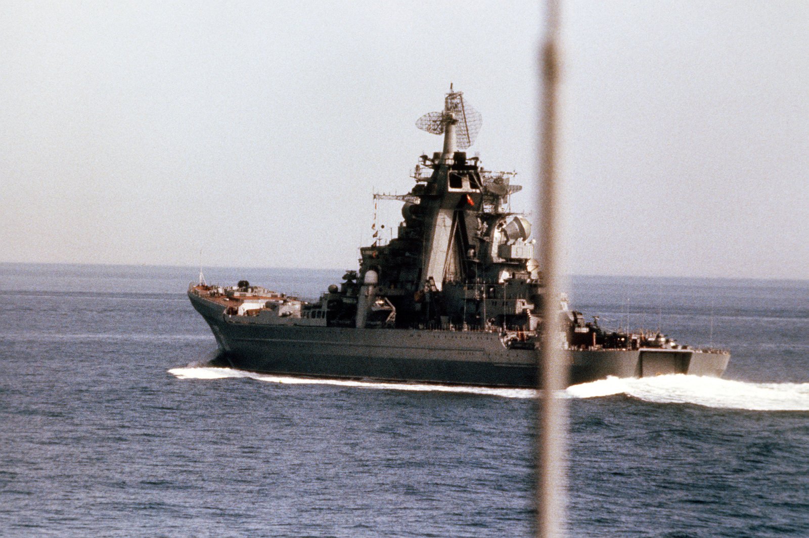 A Port Quarter View Of The Soviet Nuclear-powered Guided Cruiser KIROV ...