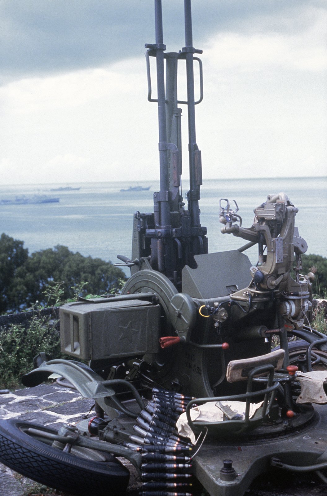 A Soviet-made ZU-23 23 mm anti-aircraft gun seized during Operation ...