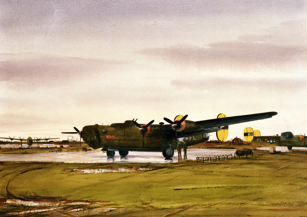 Artwork: War Birds at Rest, England. Artist: John McCoy. US Air Force Art  Collection - PICRYL - Public Domain Media Search Engine Public Domain Search