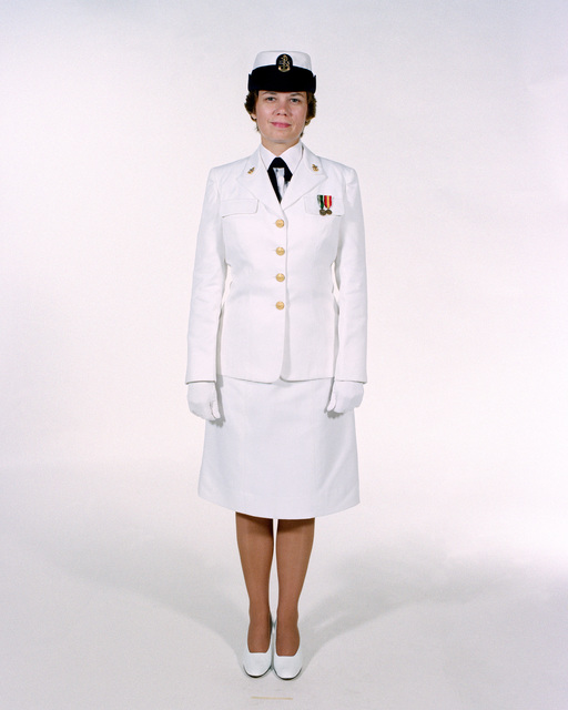 Navy Uniforms: Women's Dinner Dress White, CHIEF PETTY Officer. 1984 ...