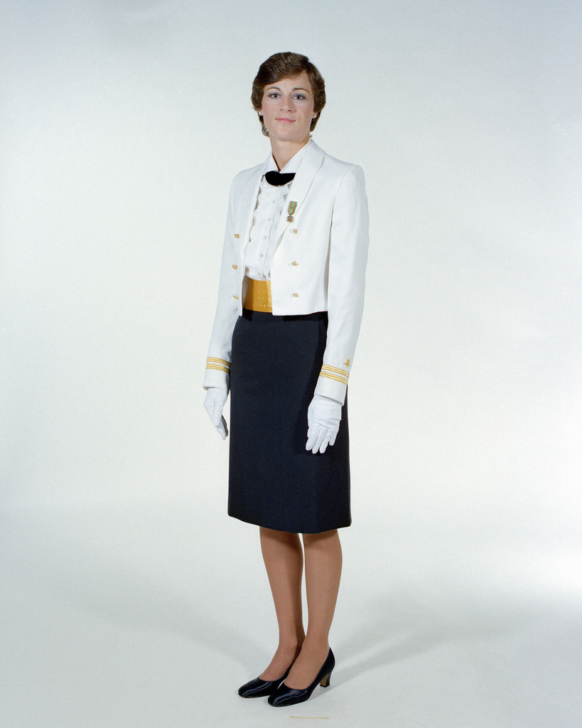 Navy Uniforms: Women's Dinner Dress White Jacket, Officer. 1984 Uniform ...