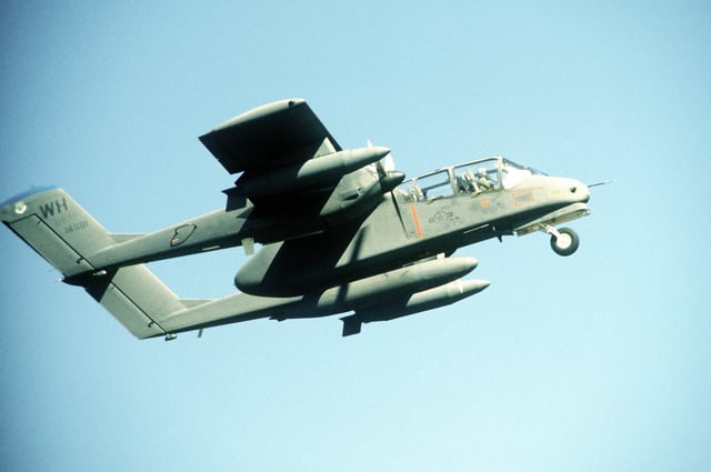 A right underside view of an OV-10 Bronco aircraft from the 22nd ...