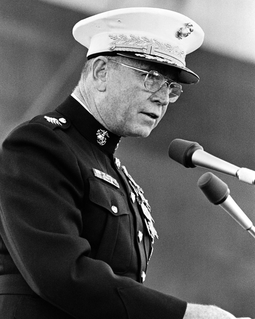 General P X Kelley Commandant Of The Marine Corps Delivers The Principal Speakers Address During The Launching Ceremony For The Dock Landing Ship Uss Germantown Lsd 42 Picryl Public Domain Image