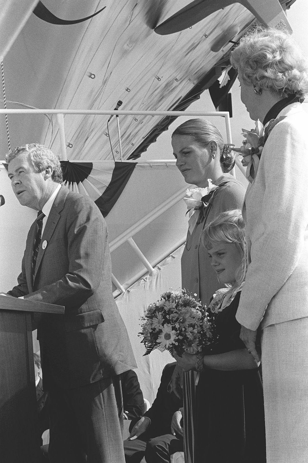 Edward J. Campbell, Newport News Shipbuilding, addresses guests at the ...