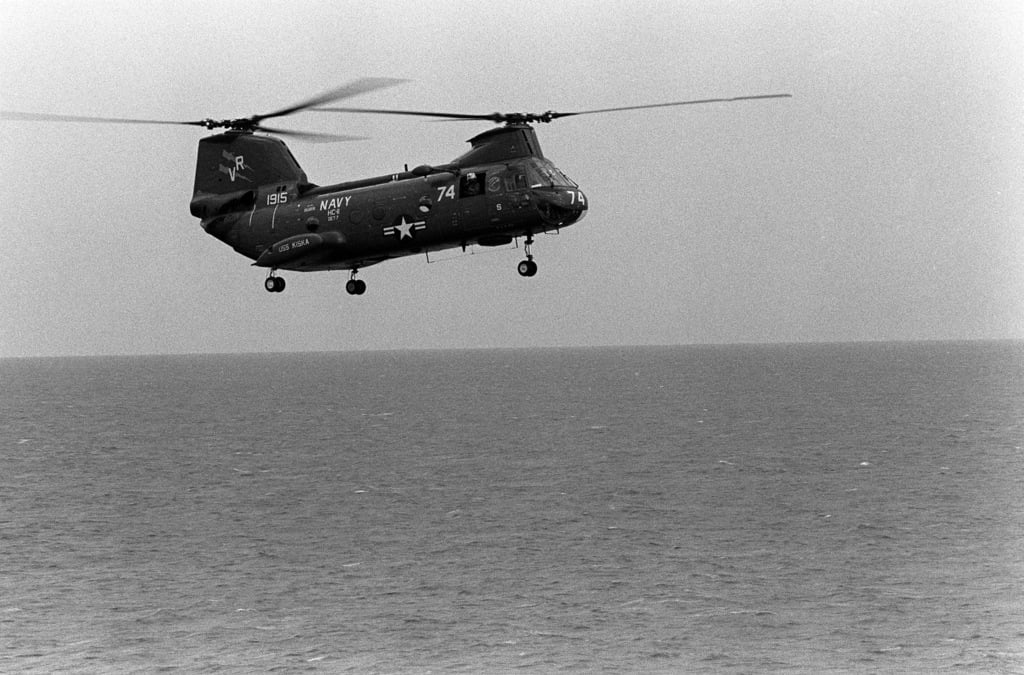 Right front view of a UH-46D Sea Knight helicopter from Helicopter ...