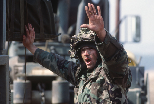 A member of Company C, 707th Maintenance Battaliion, 7th Infantry ...