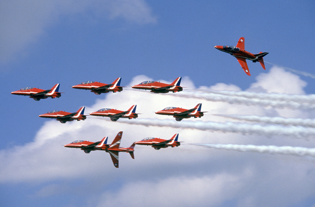 Aircraft performance. Red arrows Великобритания.