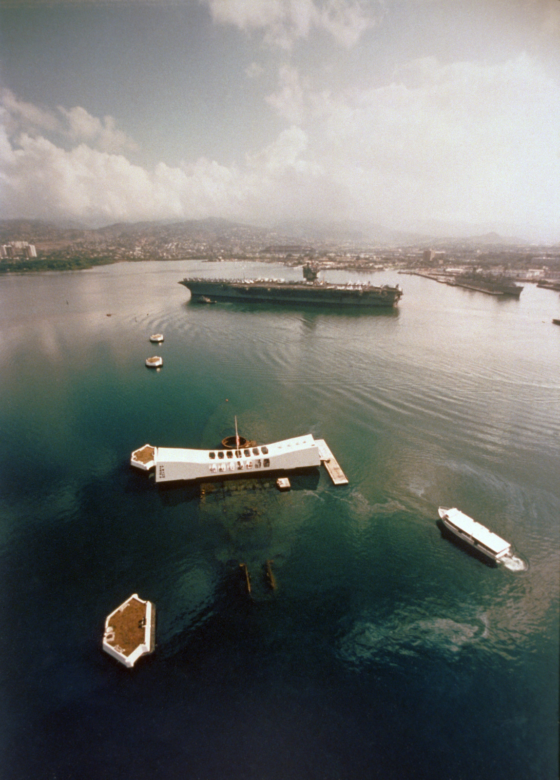 A Port View Of The Nuclear Powered Aircraft Carrier Uss Enterprise Cvn 65 In Pearl Harbor The 1025