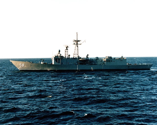 A Port Beam View Of The Guided Missile Frigate USS SAMUEL B. ROBERTS ...