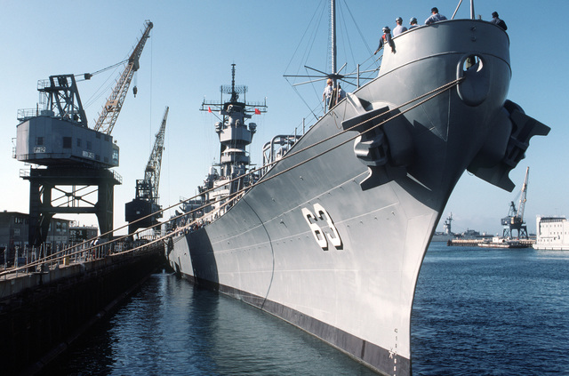 A Starboard Bow View Of The Battleship Uss Missouri Bb 63 Moored At Dock Nara And Dvids Public 1346