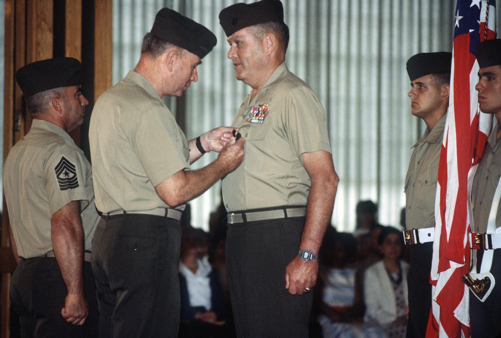 Commandant Of The Marine Corps General Gen Paul X Kelley Pins A Medal On Lieutenant General