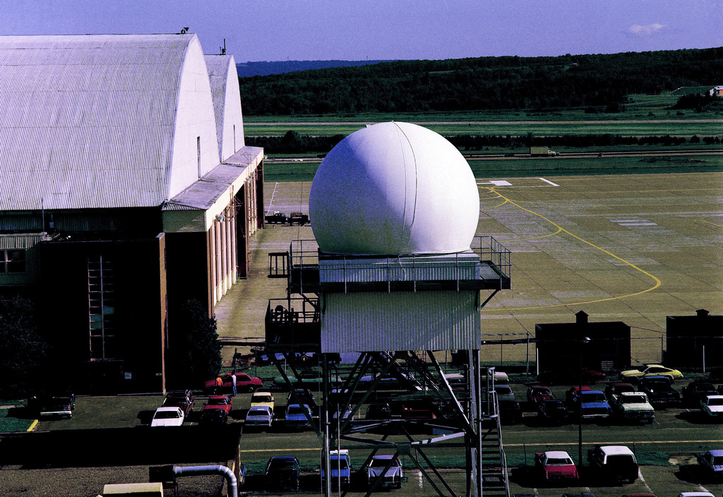 A view of the radar tower and dome at Building 106, Rome Air Development  Center - NARA & DVIDS Public Domain Archive Public Domain Search