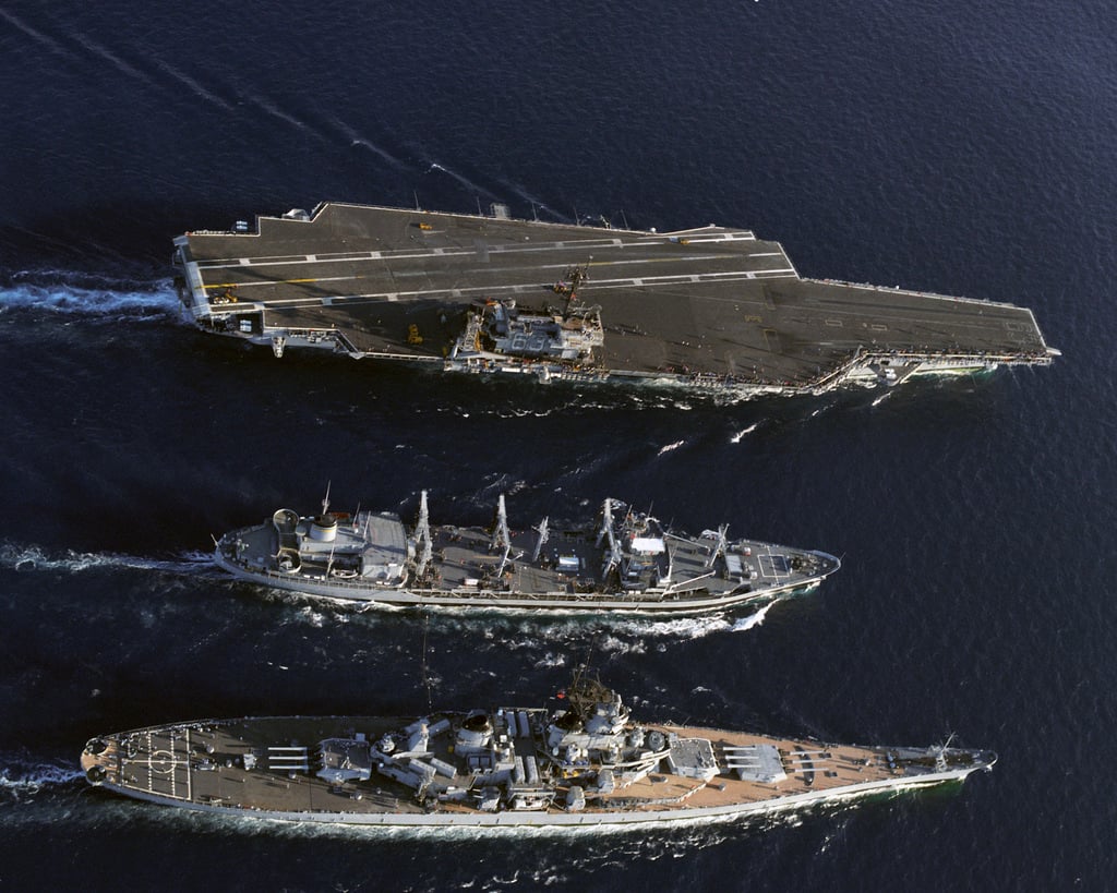 An aerial starboard view of the fleet oiler USNS KAWISHIWI (T-AO 146 ...