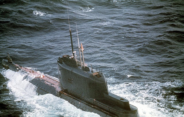 A Port Quarter View Of A Soviet Mod Golf Submarine Underway - Nara 