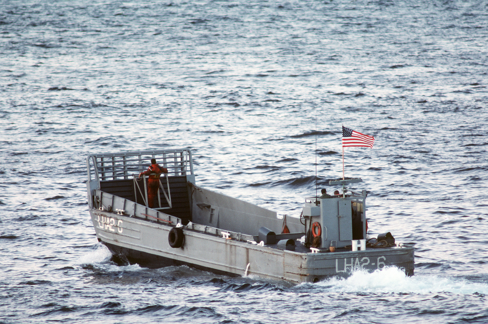 A port quarter view of an LCM 6 mechanized landing craft from the