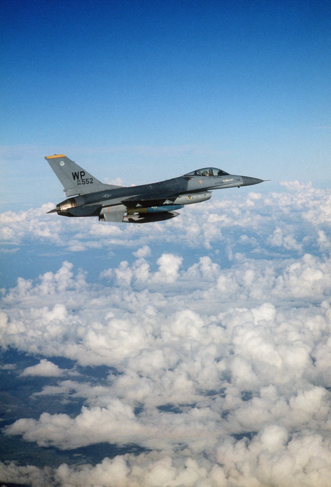 An Air To Air Right Side View Of An F-16A Fighting Falcon From The 80th ...