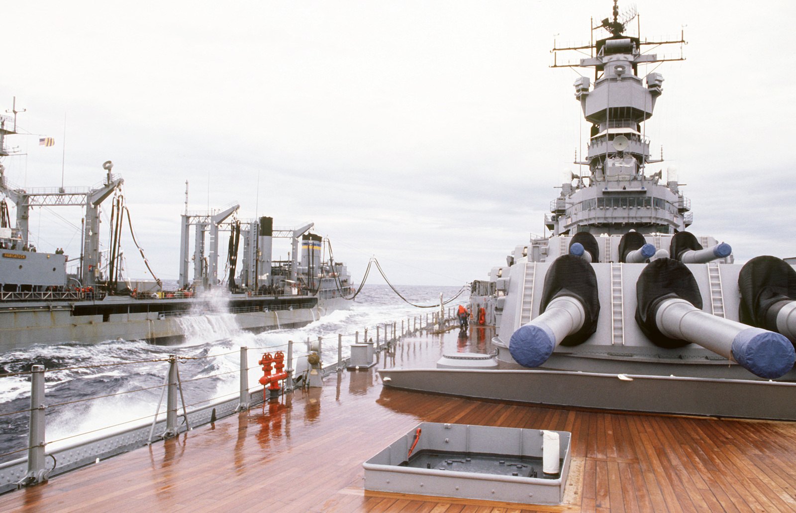 A Port View Of The Fleet Oiler USNS PAWCATUCK (T-AO 108) Alongside The ...